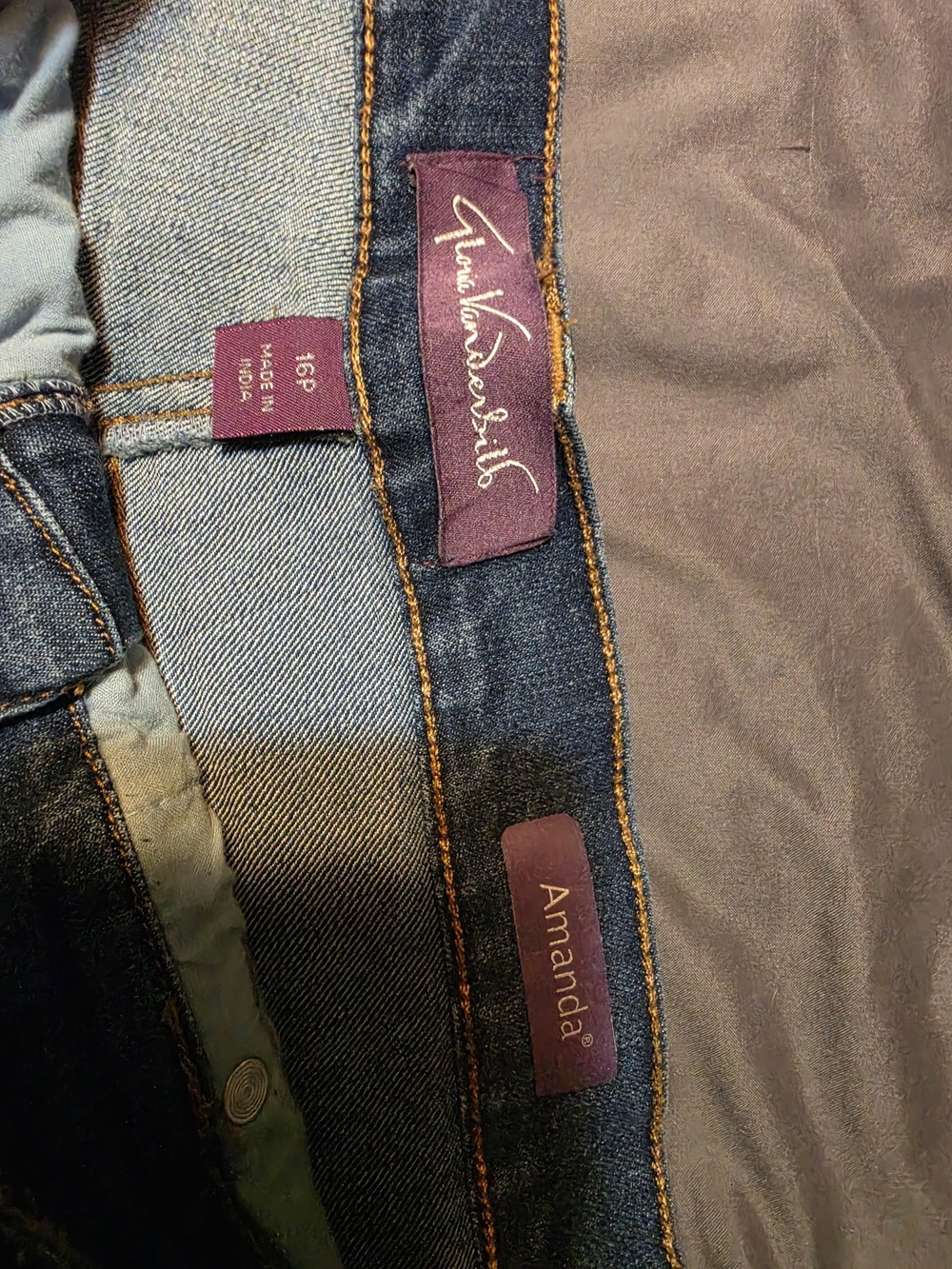 Gloria Vanderbilt Amanda Dark Blue Denim Jeans